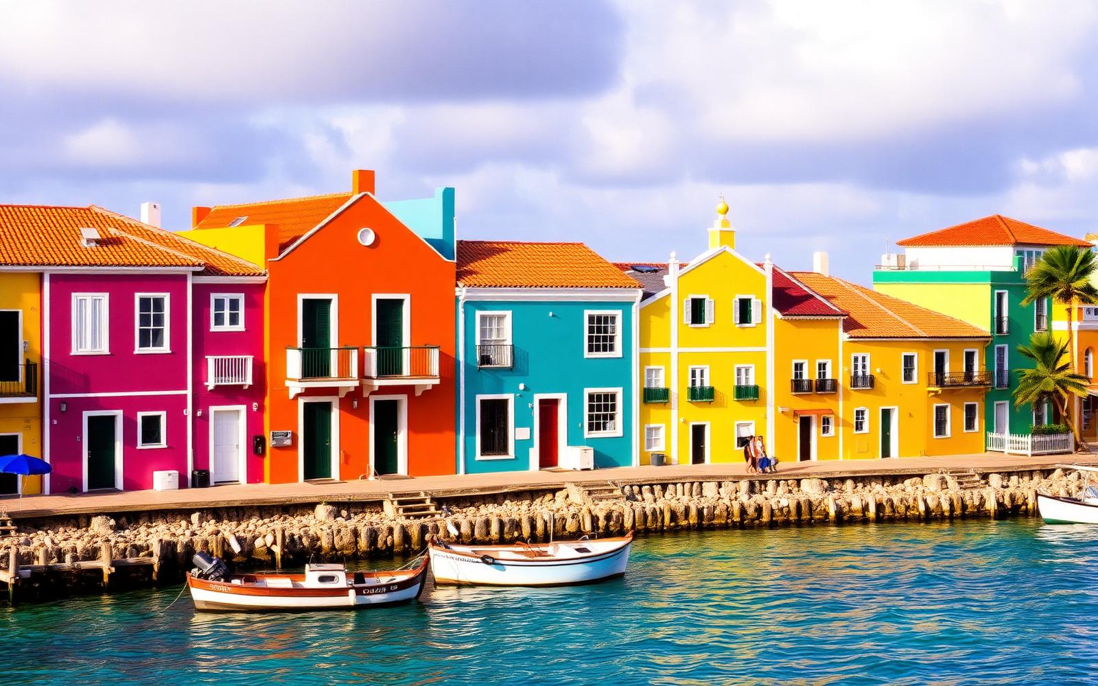 Colourful Willemstad waterfront in Curaçao